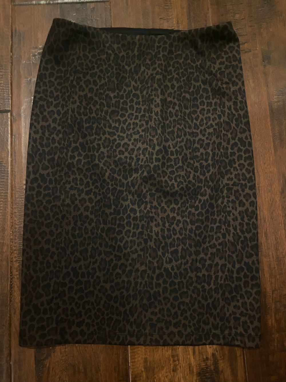 Liverpool Bia Leopard Print Stretch Skirt in Black and Brown